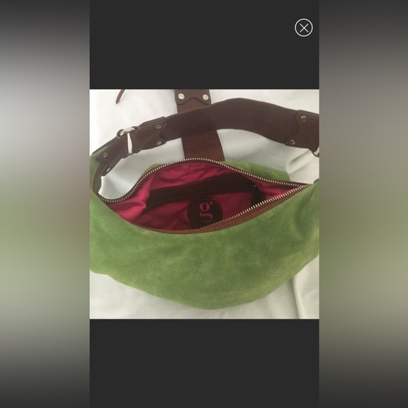 Cole Haan vintage green G series suede purse with jewel embellishments - Picture 5 of 12